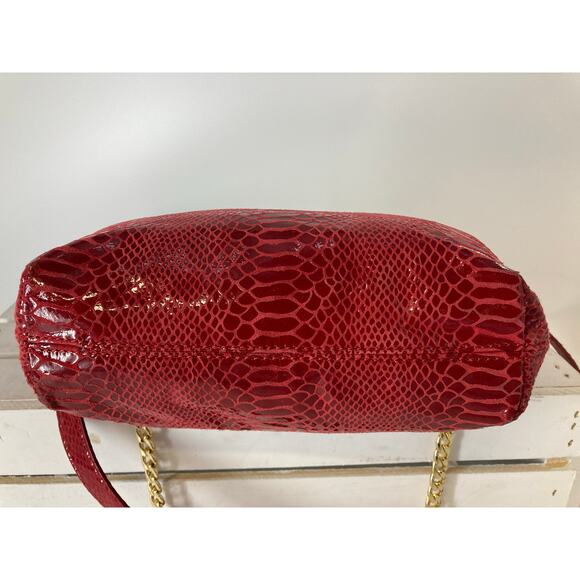 MICHAEL KORS, MEDIUM RED ANIMAL PRINT LEATHER CROSSBODY BAG - Picture 5 of 14